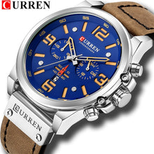 Load image into Gallery viewer, CURREN Mens Watches Top Luxury Brand Waterproof Sport Wrist Watch Chronograph Quartz Military Genuine Leather Relogio Masculino