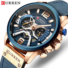 Load image into Gallery viewer, CURREN Luxury Brand Men Analog Leather Sports Watches Men's Army Military Watch Male Date Quartz Clock Relogio Masculino 2019